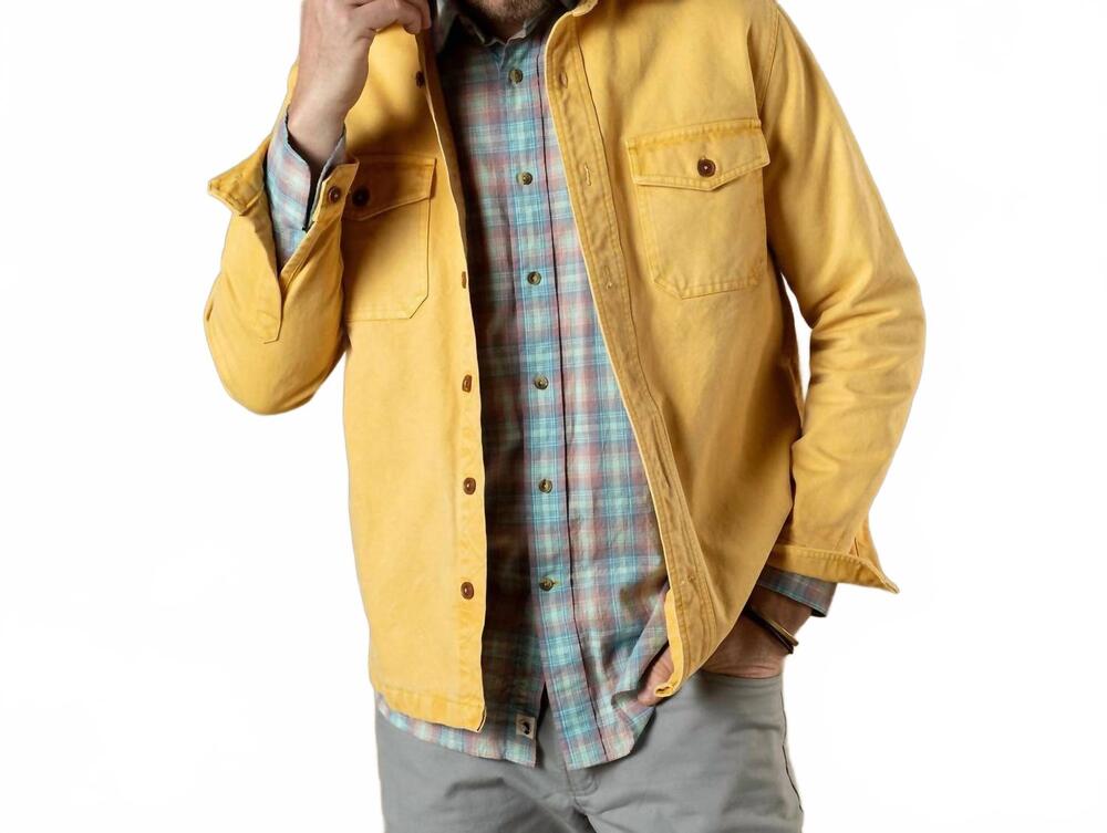 NEW DUCK HEAD garment dyed duck canvas jacket in sunwashed yellow